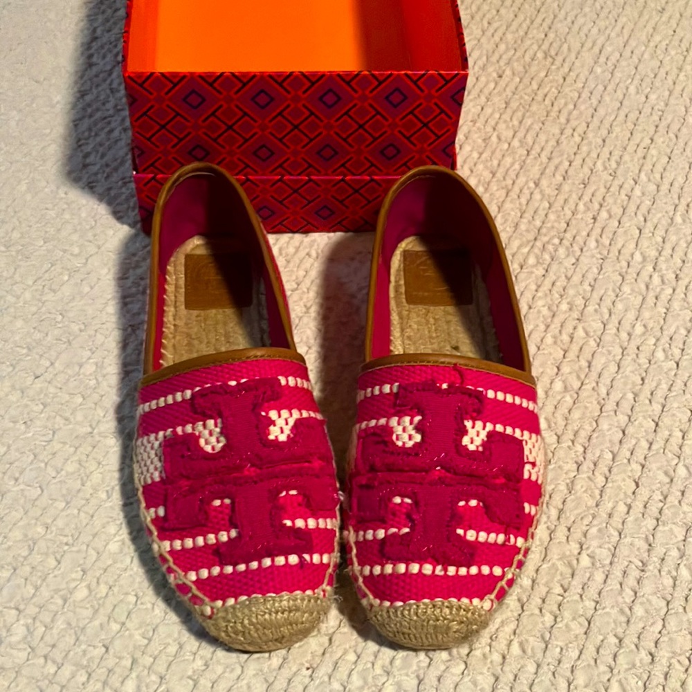 Tory Burch hot pink espadrilles, size 6.5